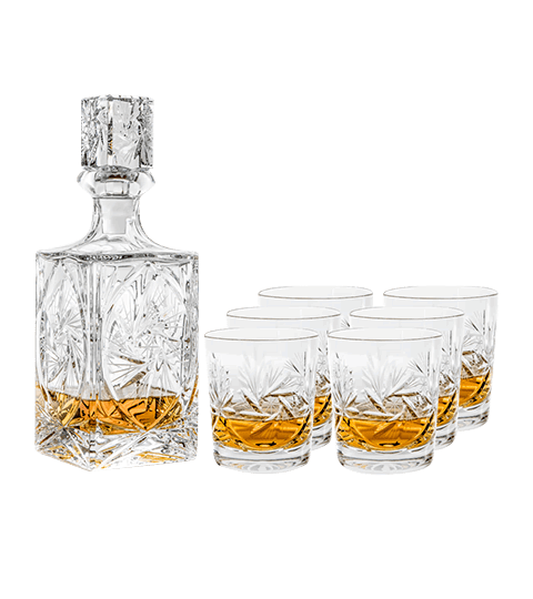 Kryształowa karafka i szklanki do whisky