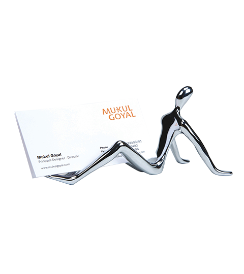 Chromowany, mosiężny wizytownik Mukul Goyal